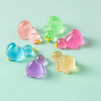 Colorful translucent duck resin charms assortment