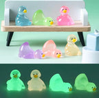 Colorful glow in the dark duck resin charms display