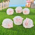 Glow in the dark cute sheep figurines product photo 1