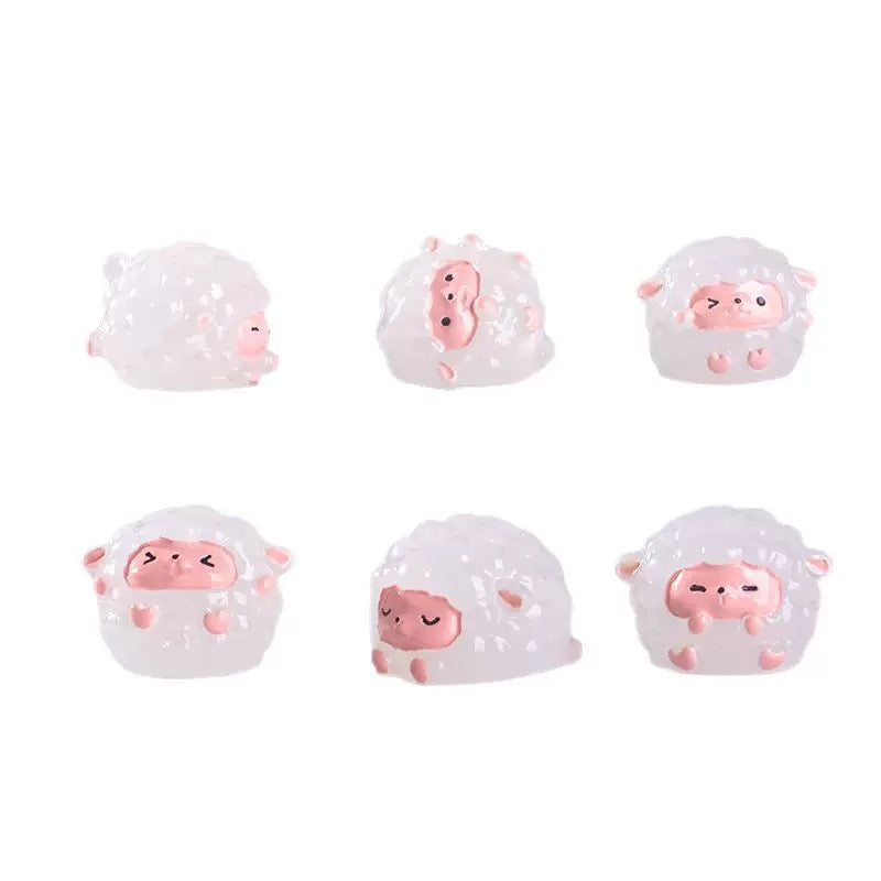 Glow in the dark cute sheep figurines product photo 4