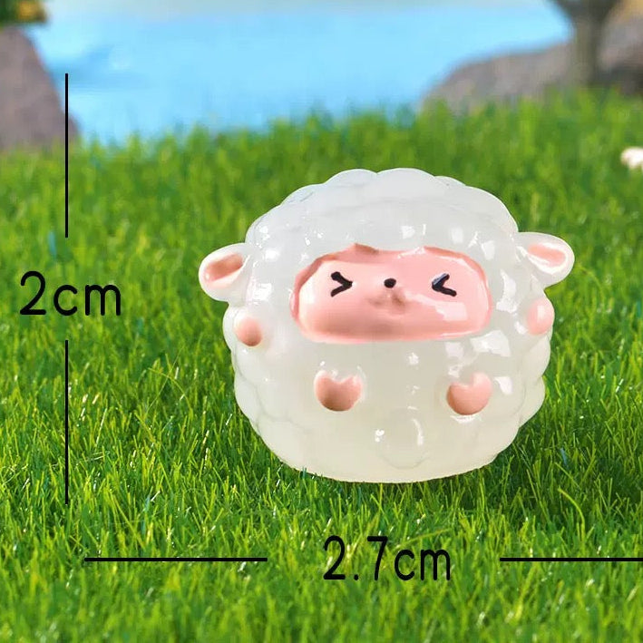 Glow in the dark cute sheep figurines product photo 5
