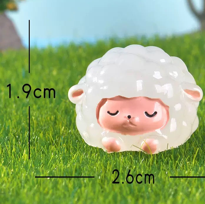Glow in the dark cute sheep figurines product photo 6