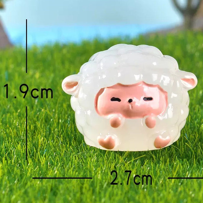 Glow in the dark cute sheep figurines product photo 7