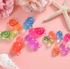 Glow in the Dark Turtle Resin Charms | 14×33mm Flatback Cabochons