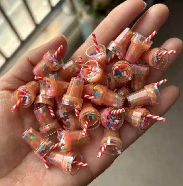 Colorful straw cream cup DIY Flatback Cabochon Scrapbook Kawaii DIY Embellishments Accessories
