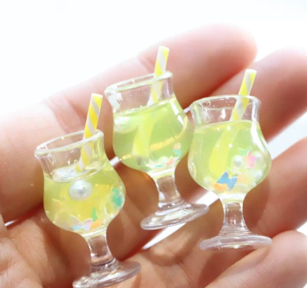 Glow in the Dark Mini Drink Cup Resin Charms luminous flatback resin cabochons for DIY crafts