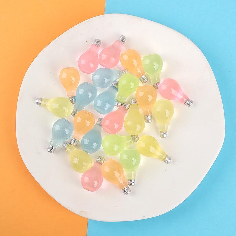 Glow in the Dark Light Bulb Resin Charm Flatback Cabochon for DIY Crafts