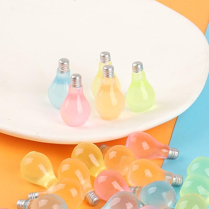 Glow in the Dark Light Bulb Resin Charm Flatback Cabochon for DIY Crafts
