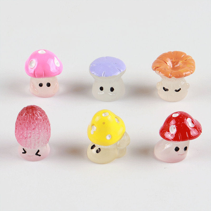 Glow in the Dark Mushroom Resin Charms luminous flatback resin cabochons for DIY crafts