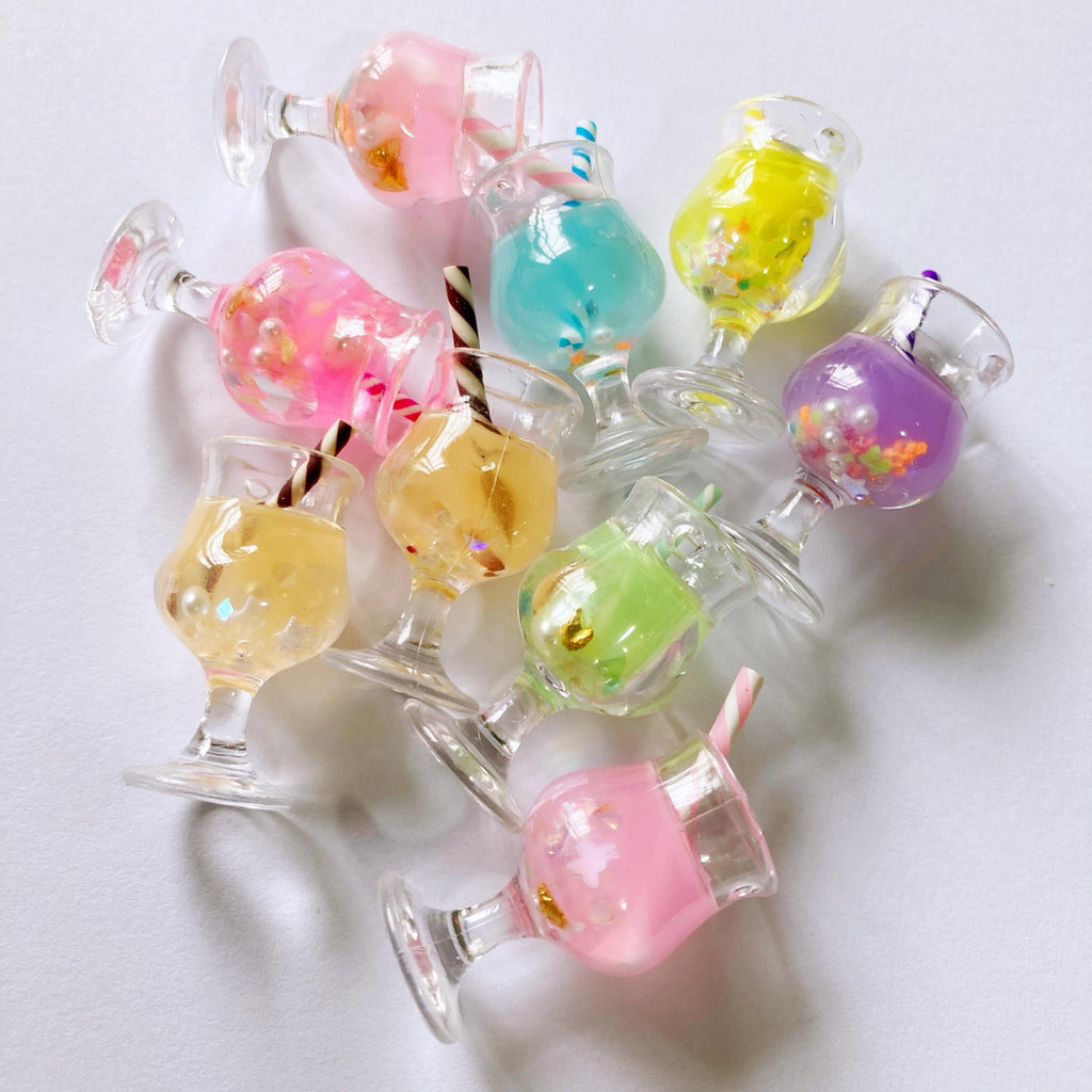 Glow in the Dark Mini Drink Cup Resin Charms luminous flatback resin cabochons for DIY crafts