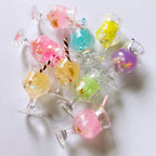 Glow in the Dark Mini Drink Cup Resin Charms luminous flatback resin cabochons for DIY crafts