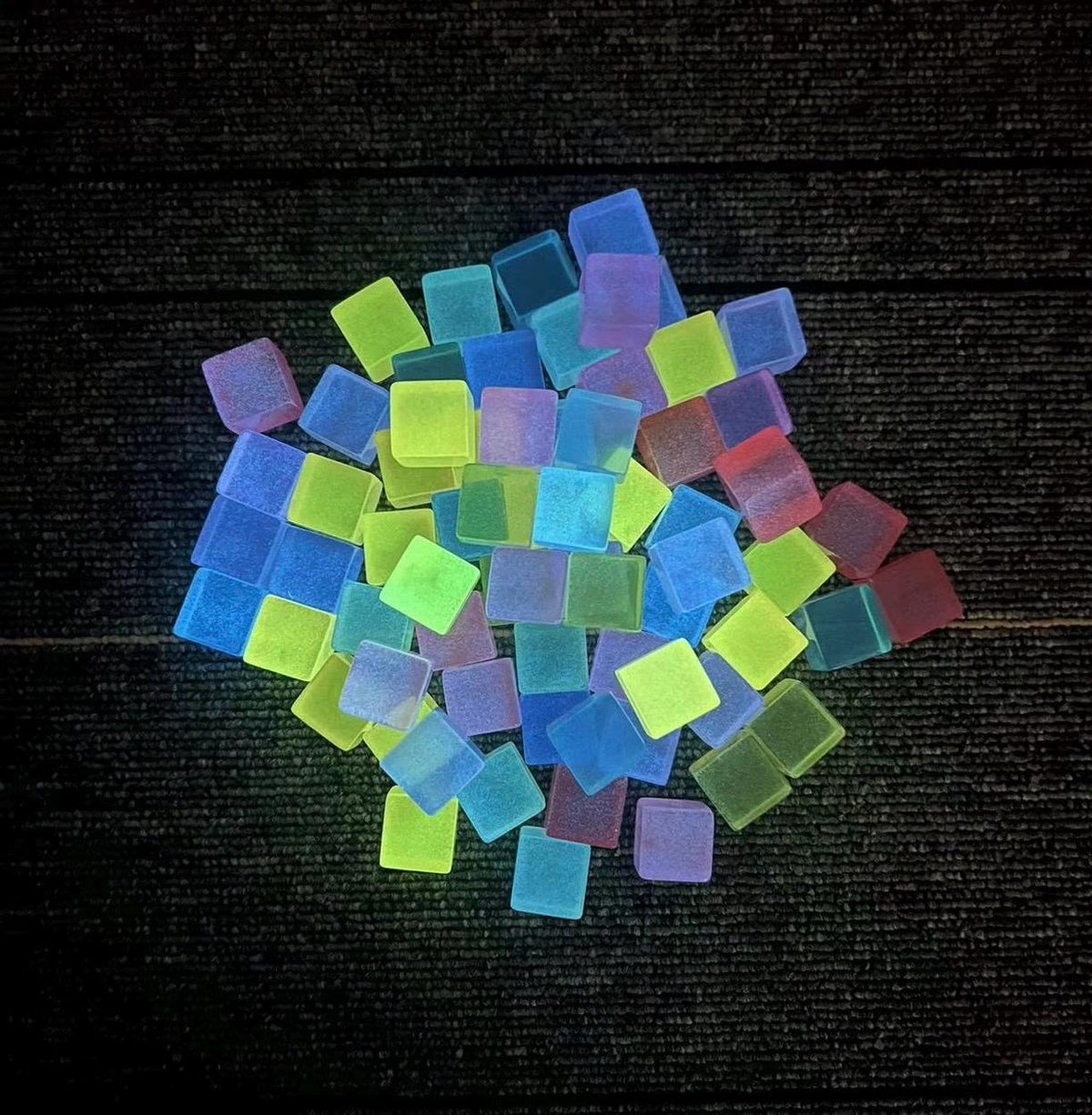 Glow in the Dark Cube Resin Charms | 18mm Flatback Cabochons