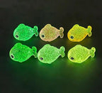Cute mixed glow in the dark fish resin cabochons 22 by 15mm