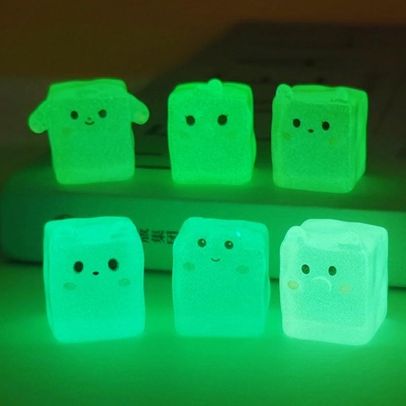 Glow in the dark kawaii resin charm cabochon for DIY crafts and decoden
