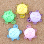 Glow in the Dark Turtle Resin Charms | Luminous Flatback Cabochons for DIY Crafts (30x30mm)