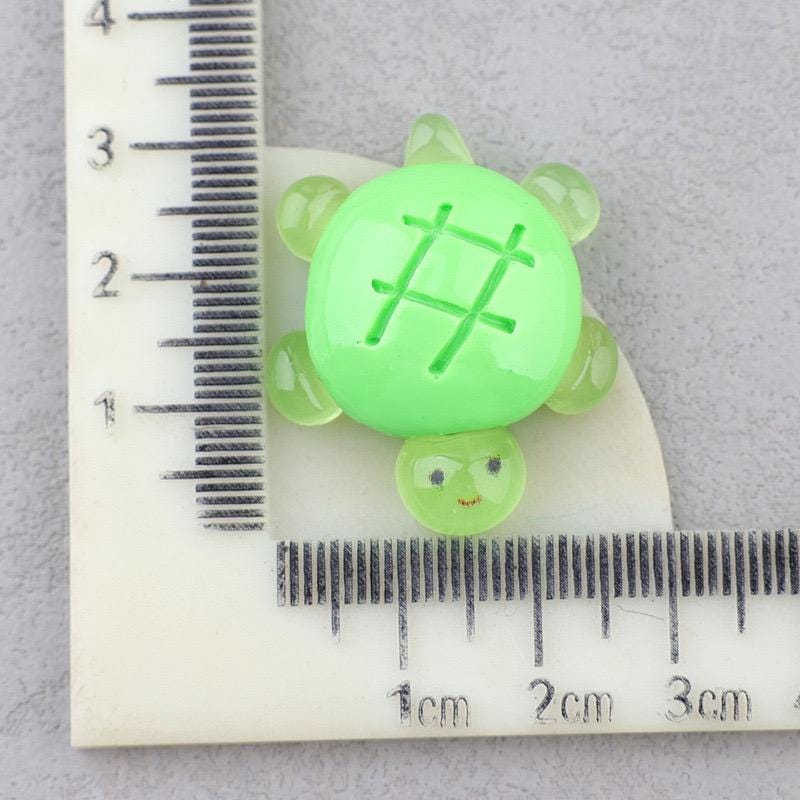 Glow in the Dark Turtle Resin Charms | Luminous Flatback Cabochons for DIY Crafts (30x30mm)