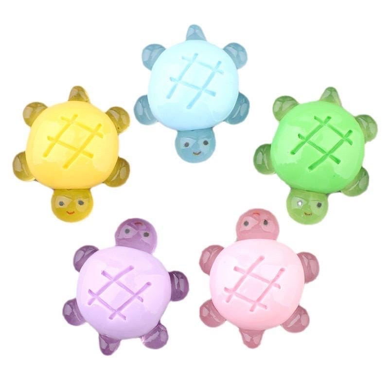 Glow in the Dark Turtle Resin Charms | Luminous Flatback Cabochons for DIY Crafts (30x30mm)