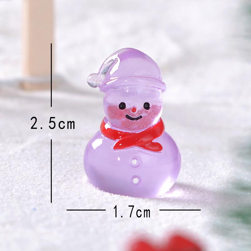 Glow in the dark snowman resin charm cabochon for DIY crafts and decoden
