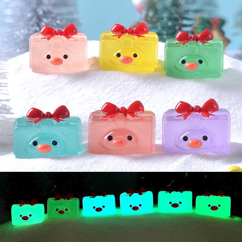 Glow in the dark duck resin charm cabochon for DIY crafts and decoden