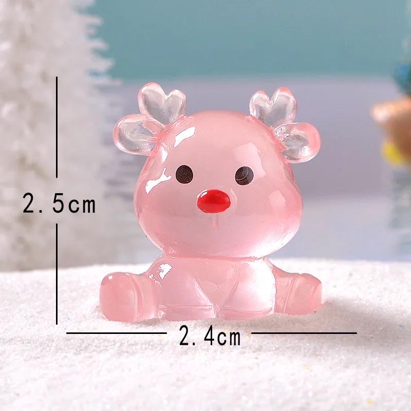 Glow in the Dark Deer Resin Charms | Luminous Christmas Flatback Cabochons for DIY Crafts (28x23mm)