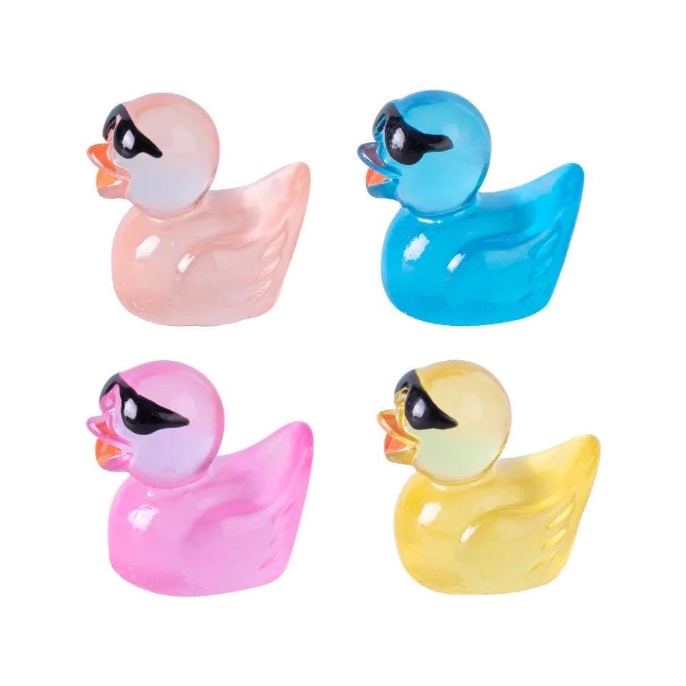 Glow in the Dark Duck with Glasses Resin Charms luminous flatback resin cabochons for DIY crafts