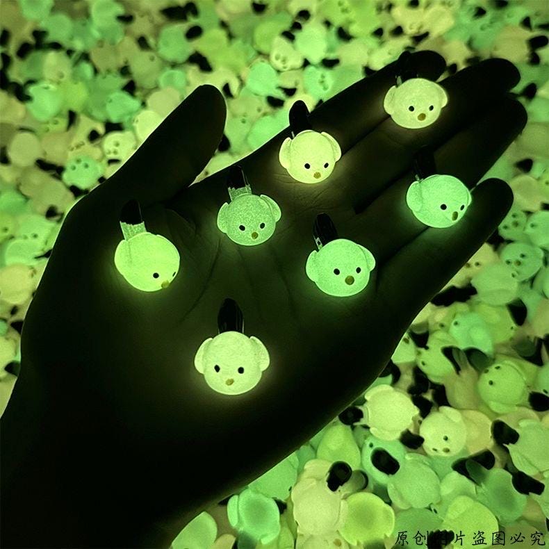 Glow in the Dark Bird Resin Charms luminous flatback resin cabochons for DIY crafts