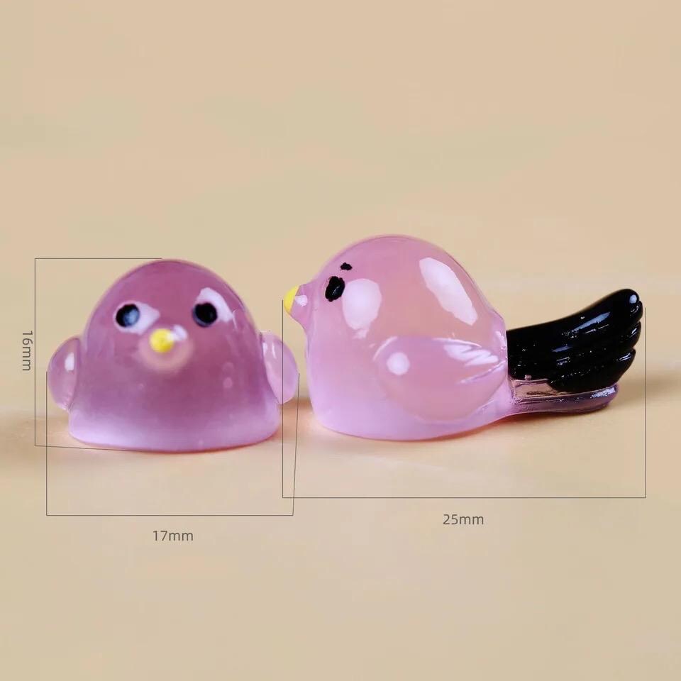 Glow in the Dark Bird Resin Charms luminous flatback resin cabochons for DIY crafts