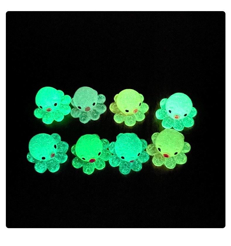 Glow in the Dark Octopus Resin Charms luminous flatback resin cabochons for DIY crafts