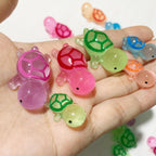 Glow in the Dark Turtle Resin Charms | 14×33mm Flatback Cabochons