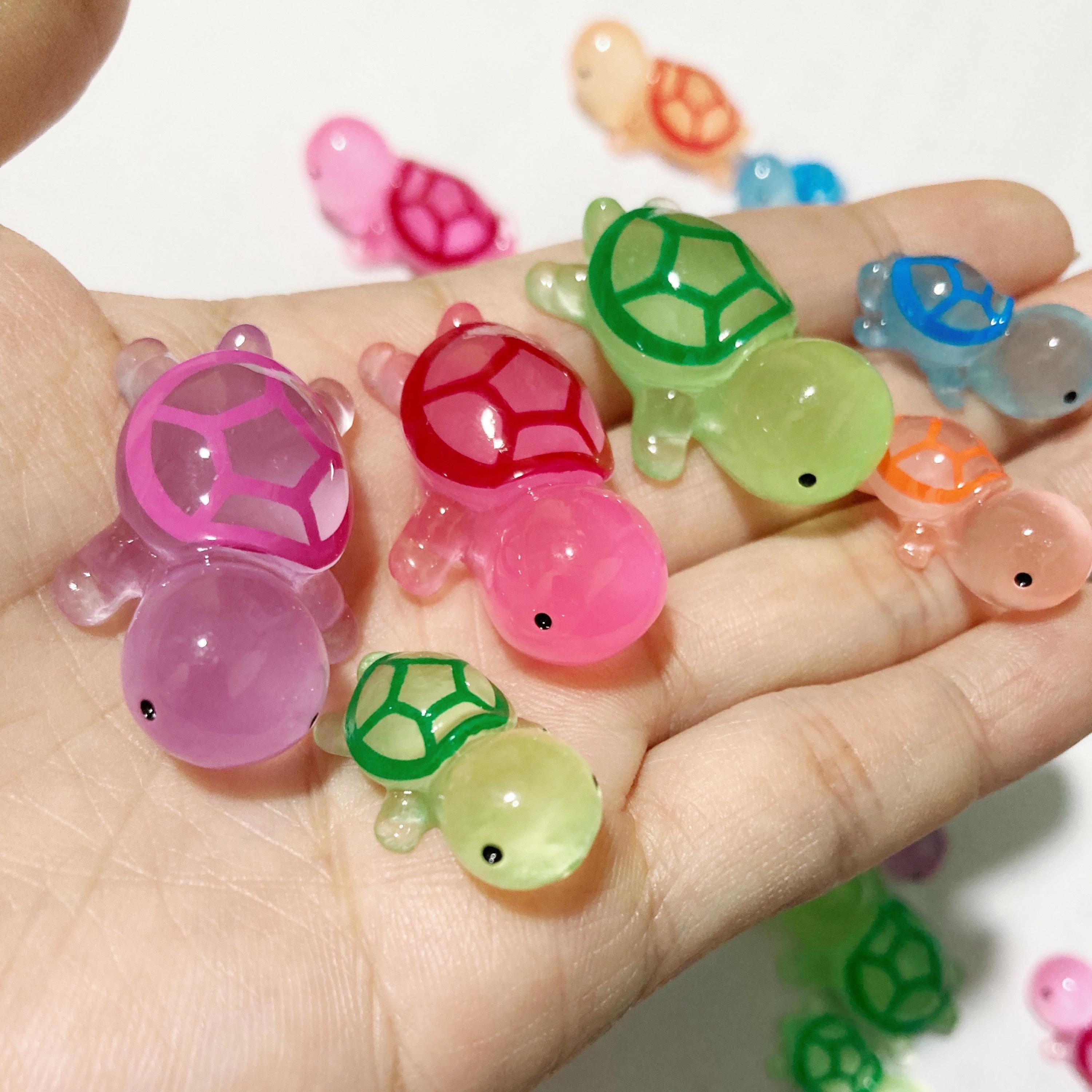 Glow in the Dark Turtle Resin Charms | 14×33mm Flatback Cabochons