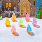 Glow in the dark christmas tree resin charm cabochon for DIY crafts and decoden