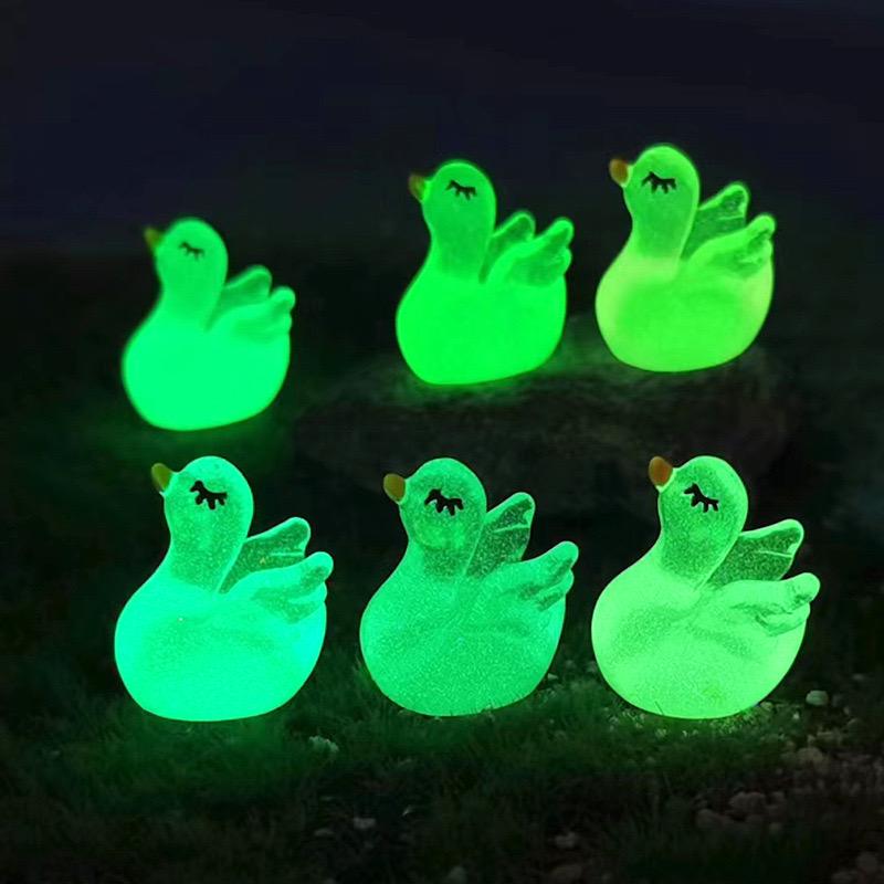 Glow in the Dark Swan Resin Charms | 22×19mm Flatback Cabochons