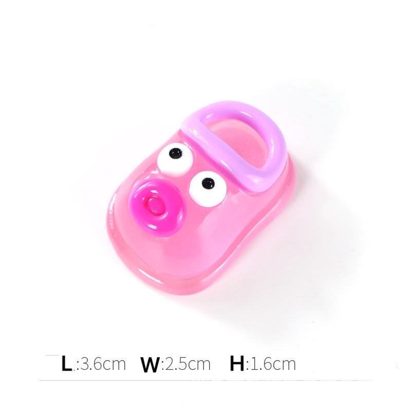Mixed glow in the dark cartoon shoe 3D resin cabochons