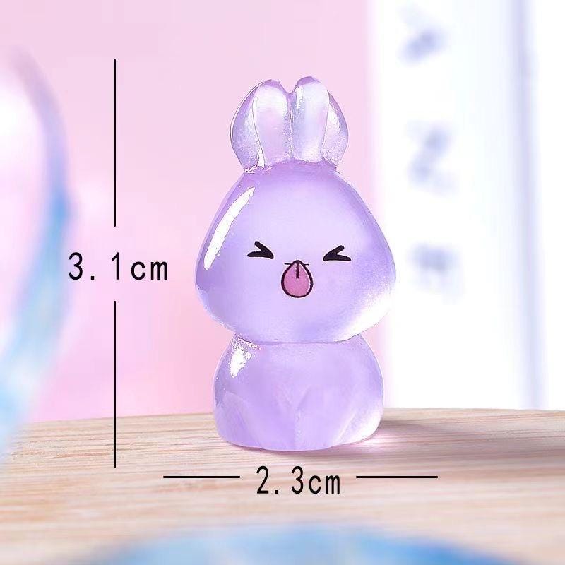 Glow in the Dark Rabbit Resin Charms luminous flatback resin cabochons for DIY crafts