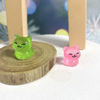 Glow in the Dark Mini Cat Resin Charms luminous flatback resin cabochons for DIY crafts