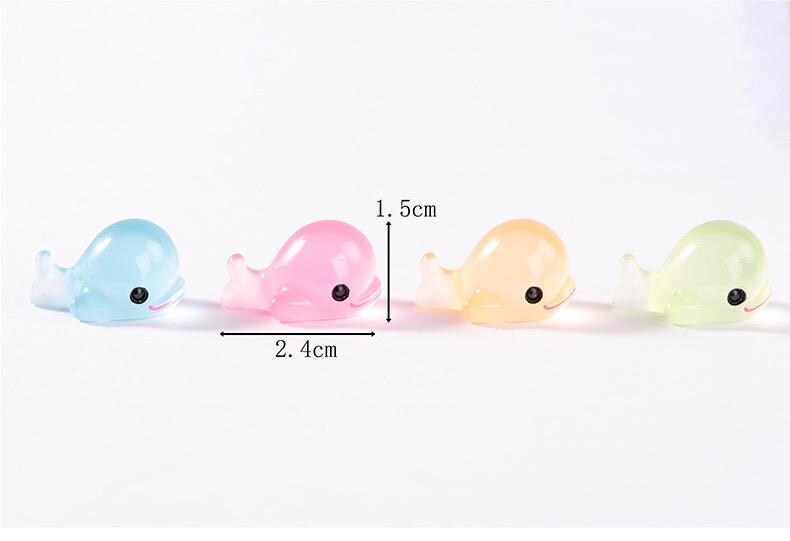 Glow in the Dark Whale Resin Charms | 15mm Ocean Cabochons
