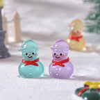 Glow in the dark snowman resin charm cabochon for DIY crafts and decoden