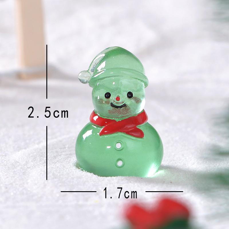 Glow in the dark snowman resin charm cabochon for DIY crafts and decoden