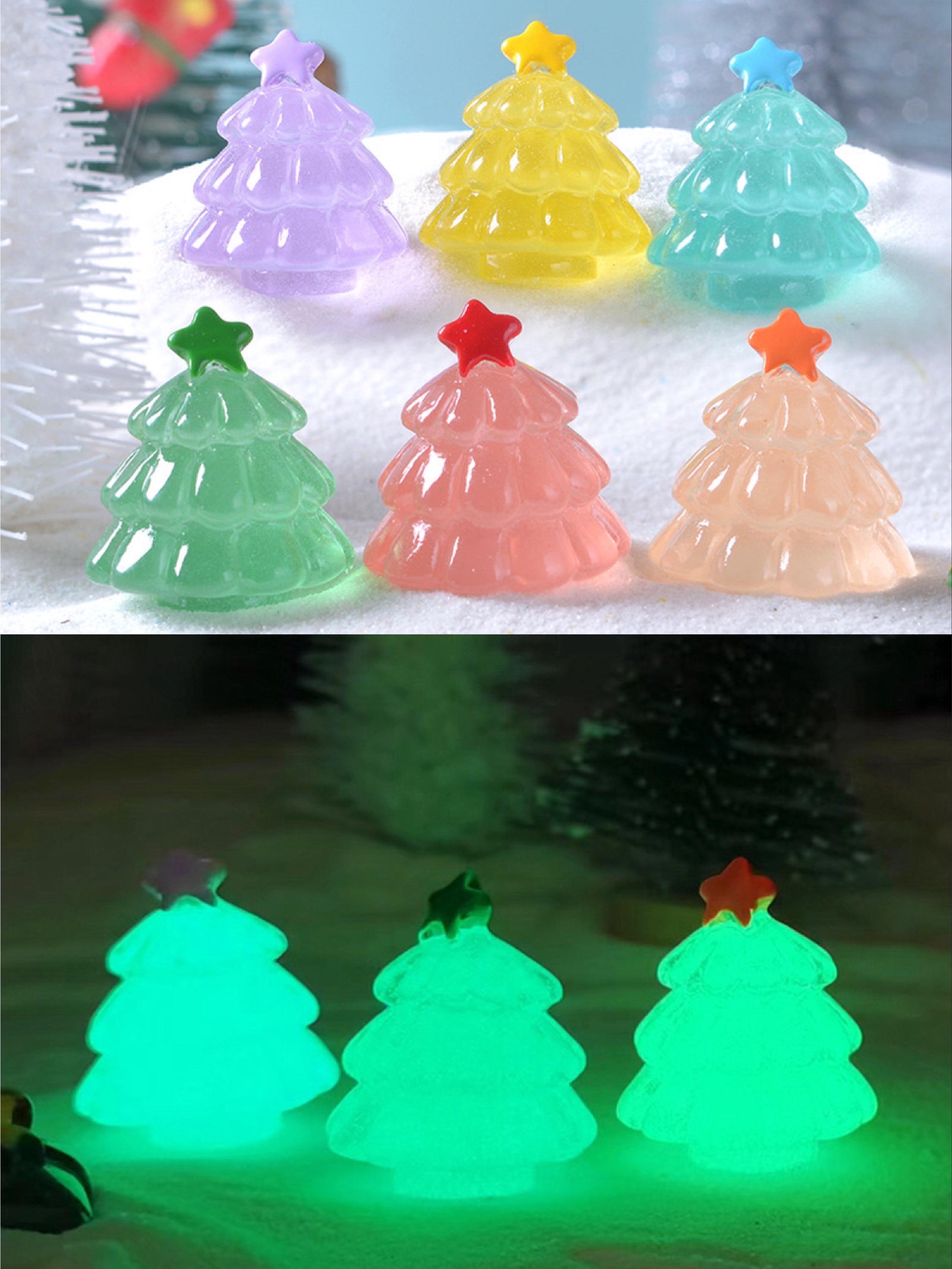 Glow in the Dark Christmas Tree Resin Charm: DIY Craft Supplies (27mm)