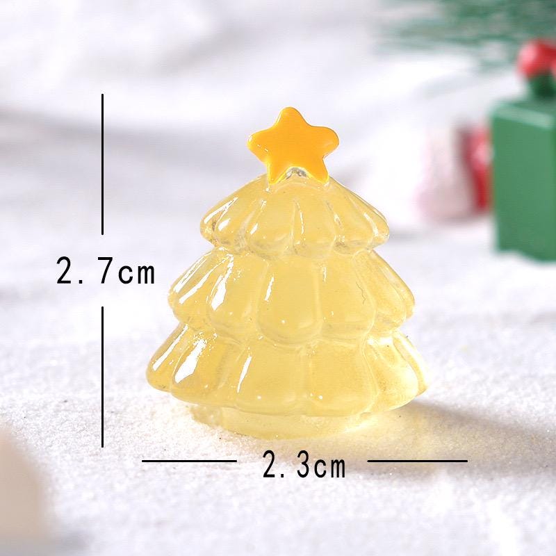 Glow in the Dark Christmas Tree Resin Charm: DIY Craft Supplies (27mm)