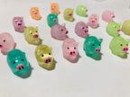 Glow in the dark pig resin charm cabochon for DIY crafts and decoden