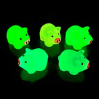 Glow in the dark pig resin charm cabochon for DIY crafts and decoden