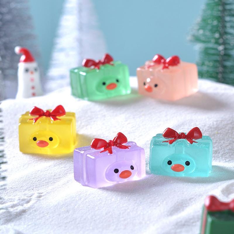 Glow in the dark duck resin charm cabochon for DIY crafts and decoden