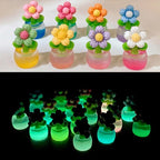 Glow in the Dark Flower Potted Plant Resin Charms | Luminous Flatback Cabochons for DIY Crafts & Phone Case Decoration (30x17mm)