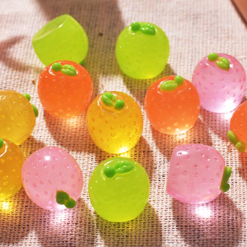 Glow in the dark fruit resin charm cabochon for DIY crafts and decoden