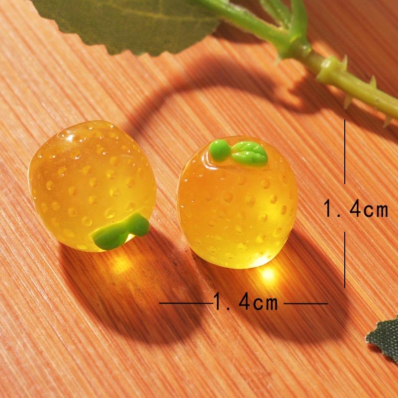 Glow in the dark fruit resin charm cabochon for DIY crafts and decoden