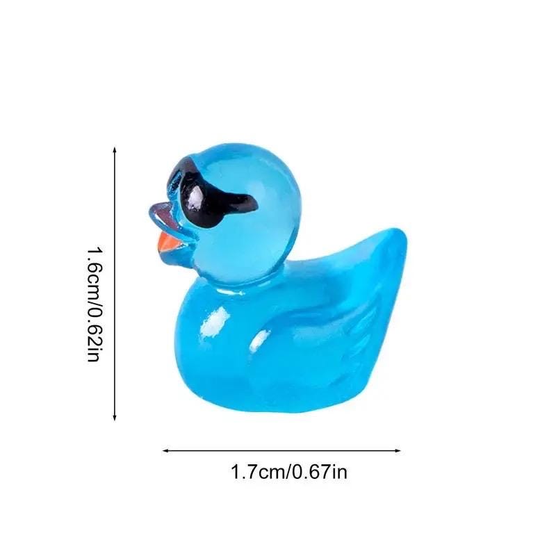 Glow in the Dark Duck with Glasses Resin Charms luminous flatback resin cabochons for DIY crafts