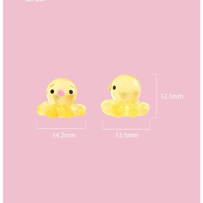 Glow in the Dark Octopus Resin Charms luminous flatback resin cabochons for DIY crafts