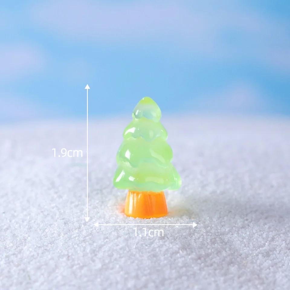Glow in the dark christmas tree resin charm cabochon for DIY crafts and decoden