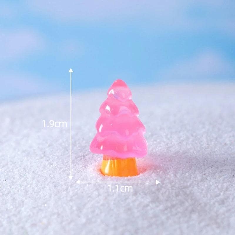 Glow in the dark christmas tree resin charm cabochon for DIY crafts and decoden